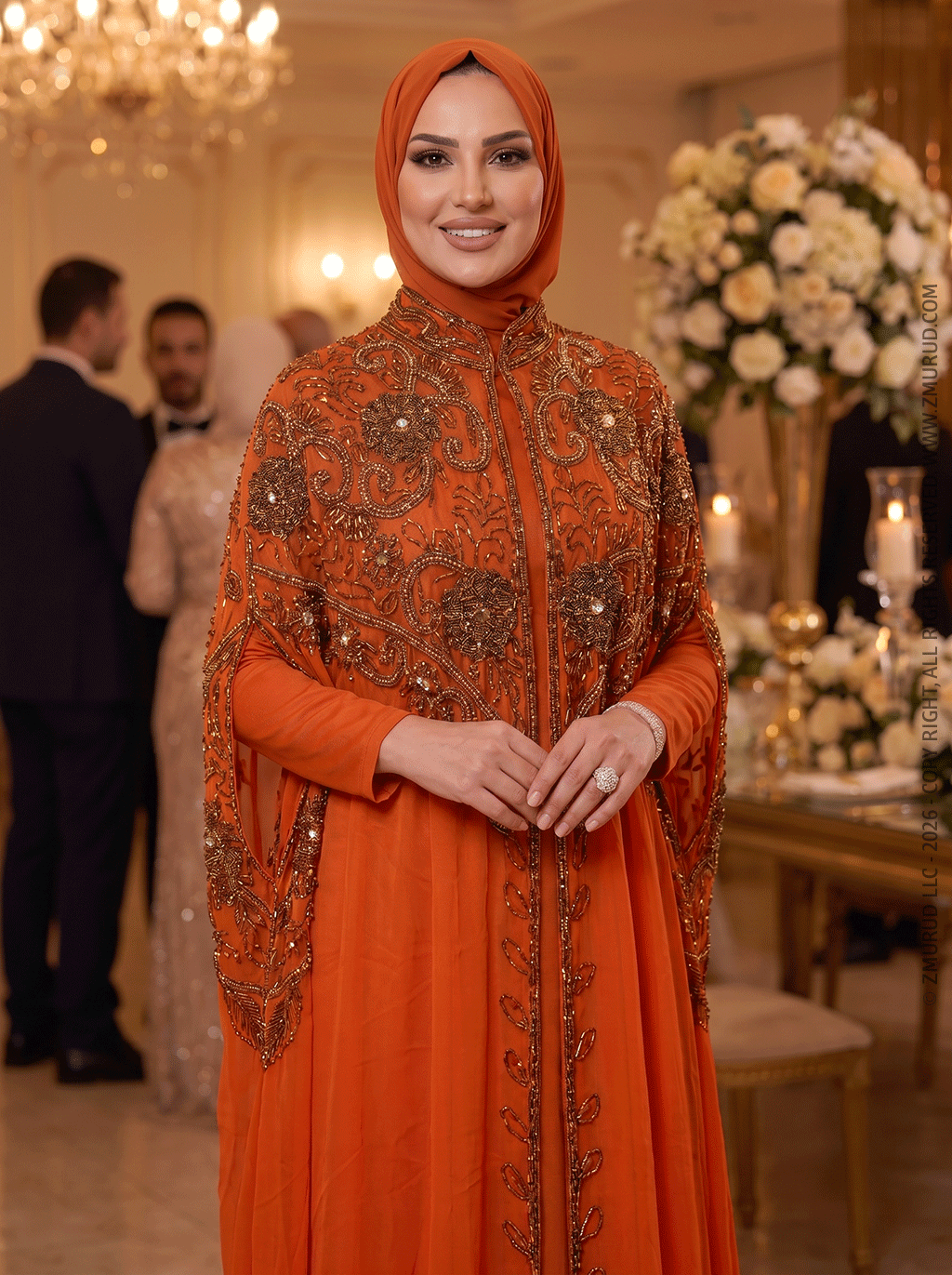 قفطان شيفون تطريز هاند ميد -DSCD660