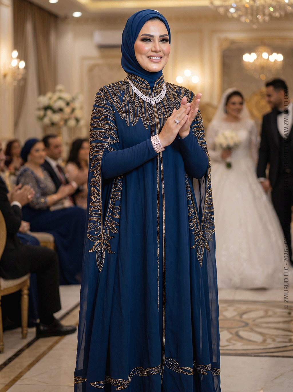 قفطان شيفون تطريز هاند ميد -DSCD665