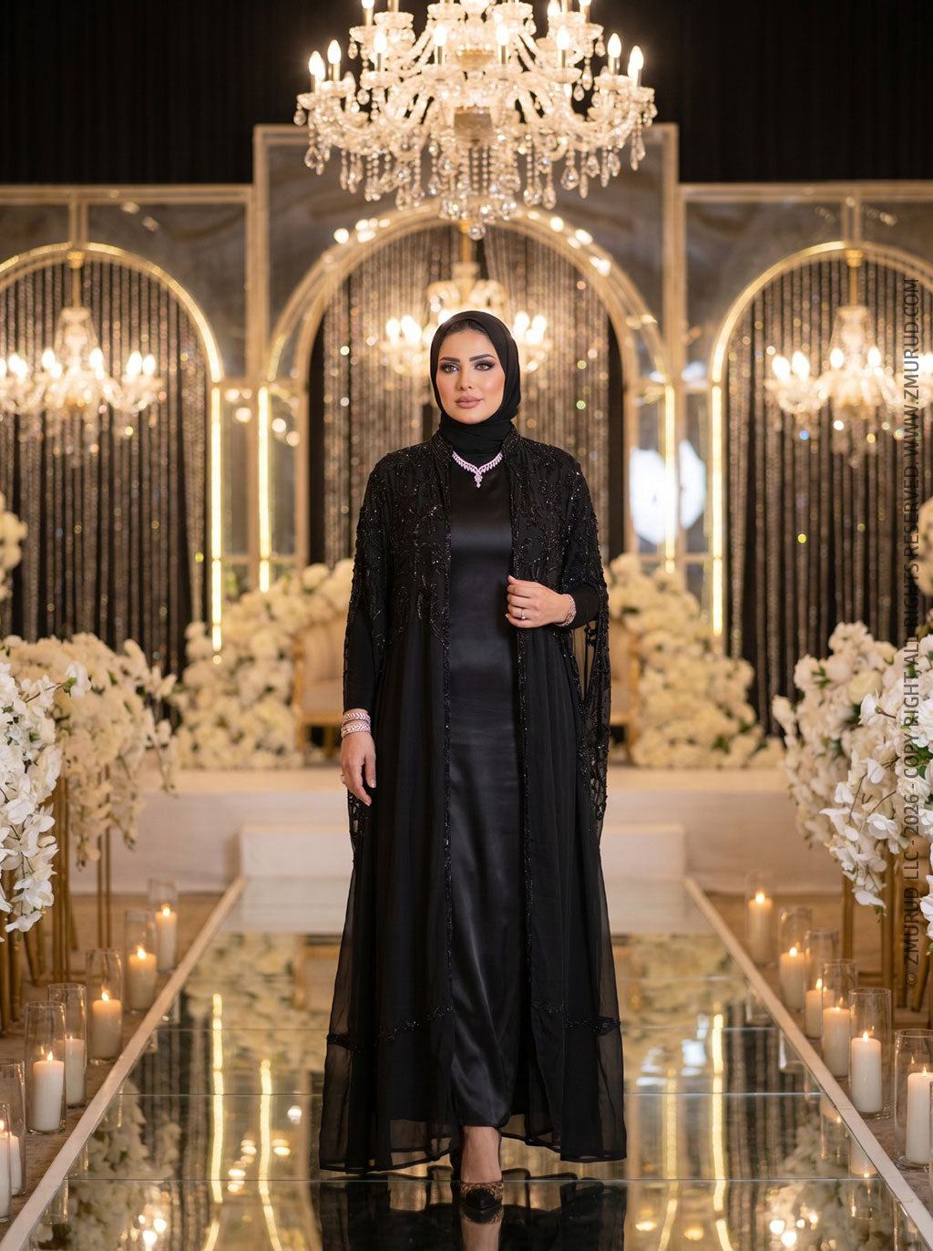 قفطان شيفون تطريز هاند ميد -DSCD669