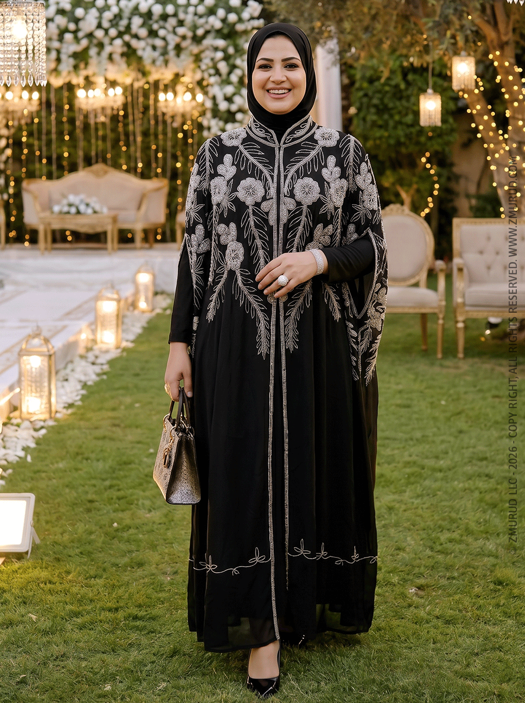 قفطان شيفون تطريز هاند ميد -DSCD682