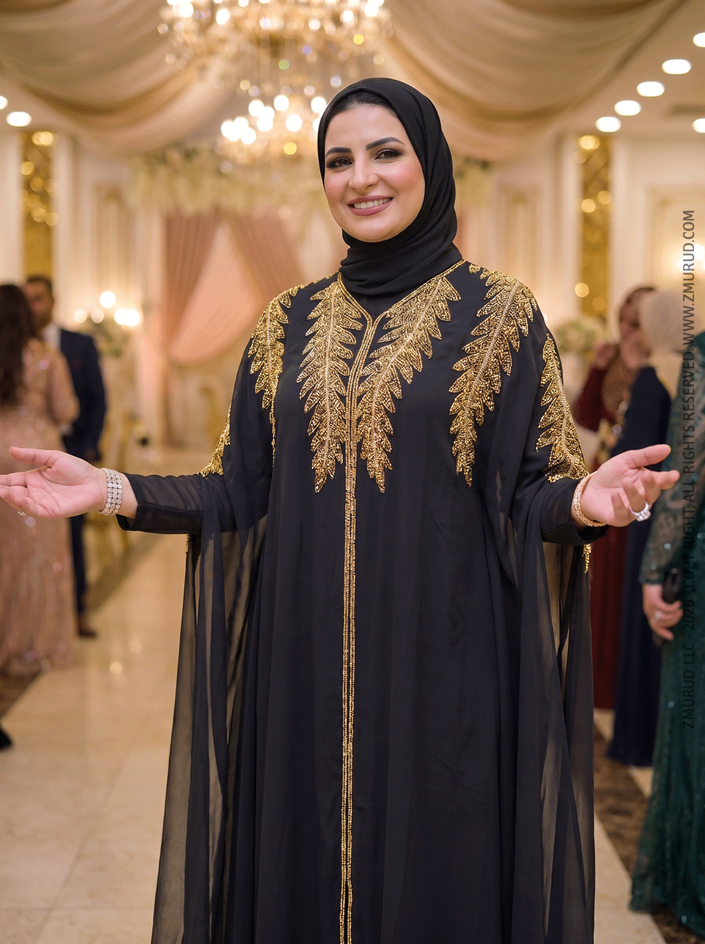 قفطان شيفون تطريز هاند ميد -DSCD687