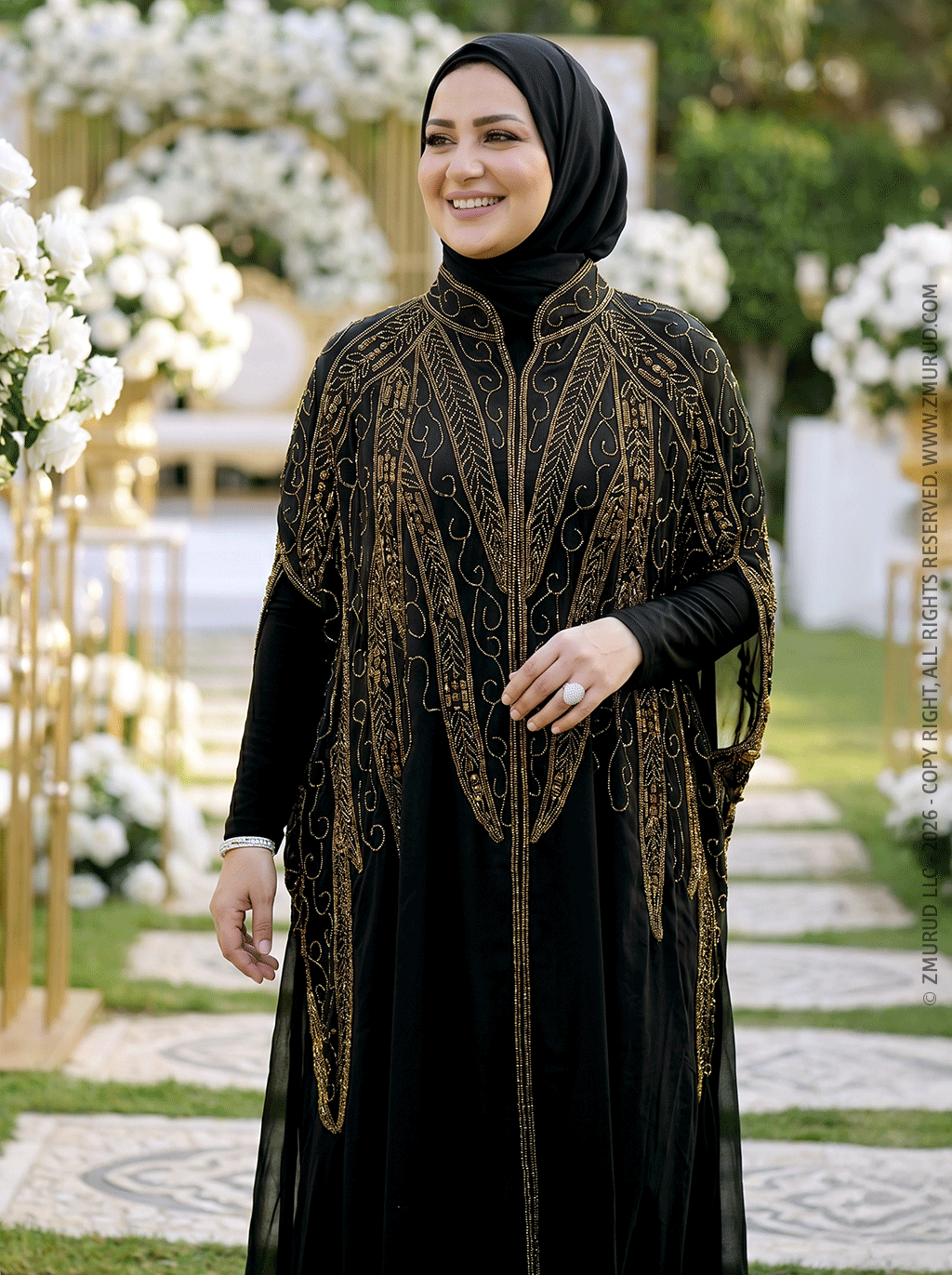 قفطان شيفون تطريز هاند ميد -DSCD707