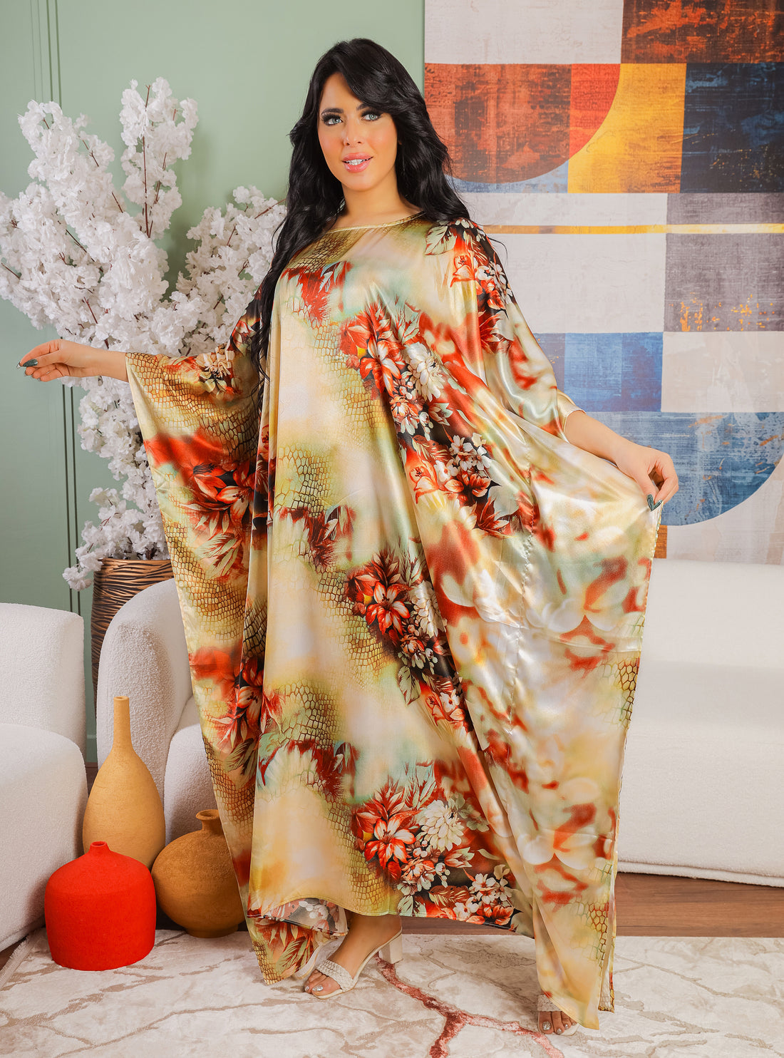 عباية حرير ستان دبي -DXB1017 (Golden Collection)