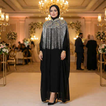 قفطان شيفون تطريز هاند ميد -Dscd338