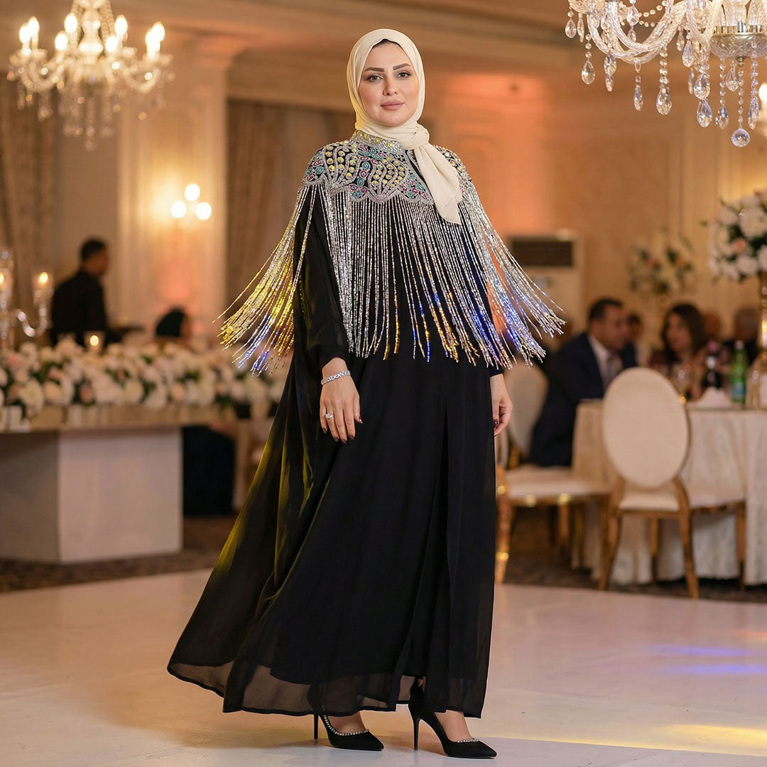 قفطان شيفون تطريز هاند ميد -Dscd338