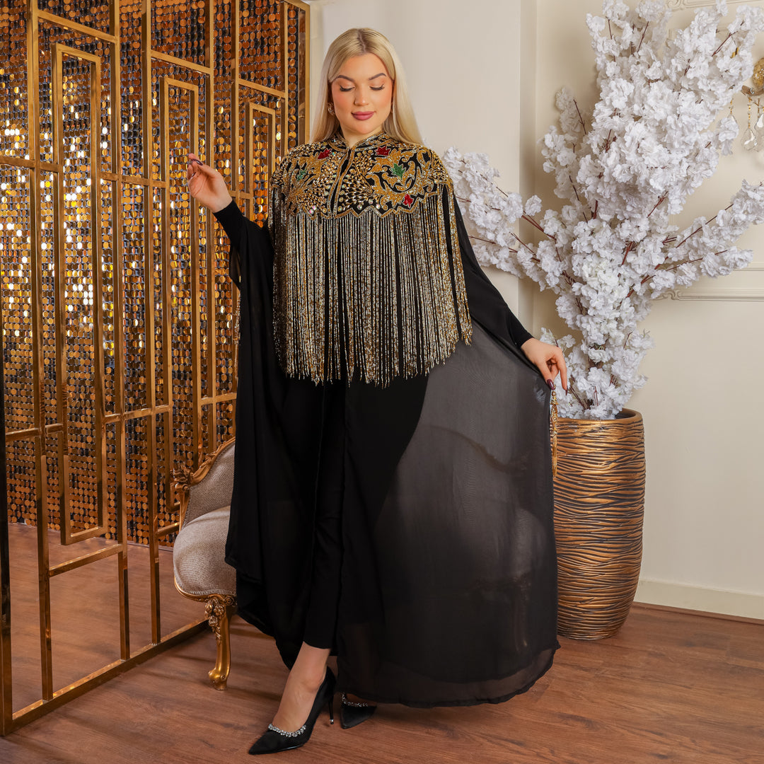 قفطان شيفون تطريز هاند ميد -Dscd340