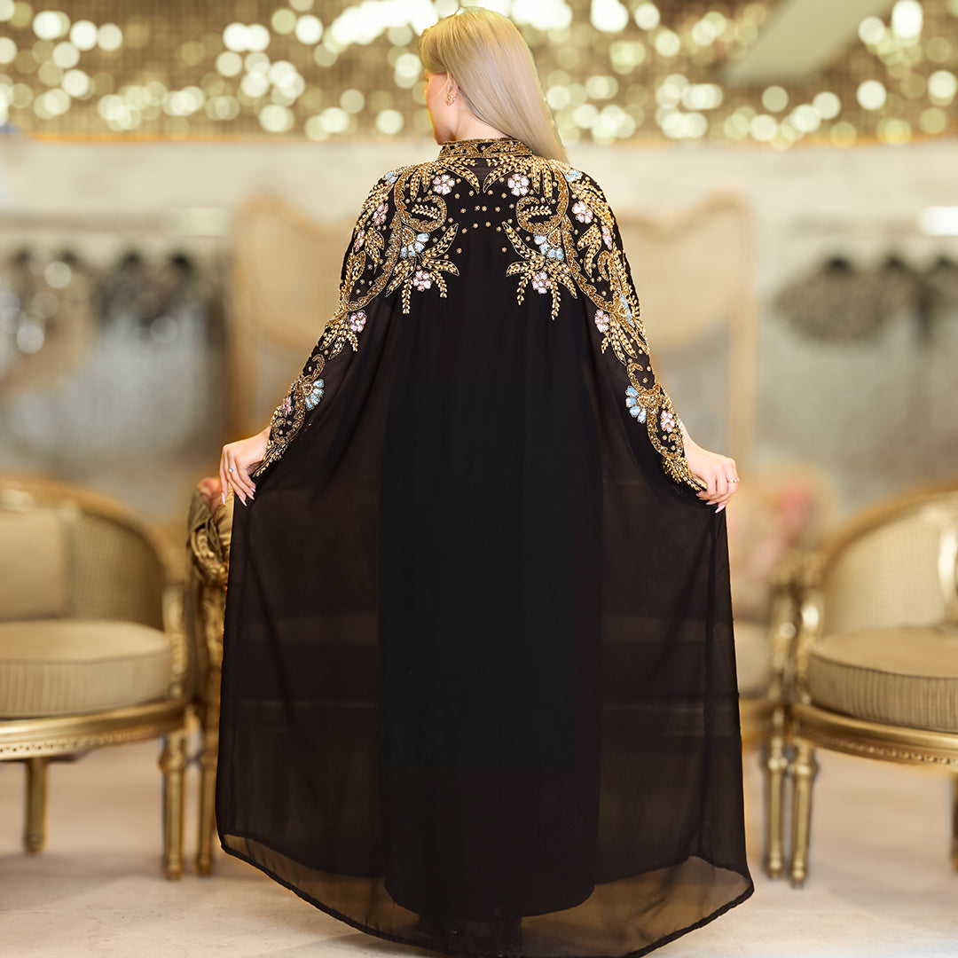 قفطان شيفون تطريز هاند ميد -Dscd356