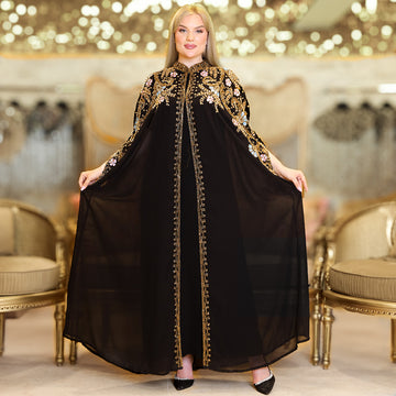 قفطان شيفون تطريز هاند ميد -Dscd356