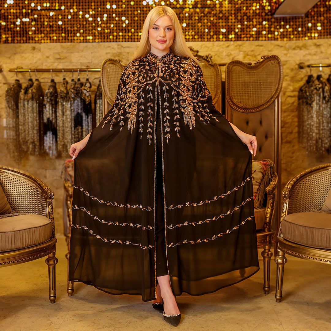 قفطان شيفون تطريز هاند ميد -DSCD396