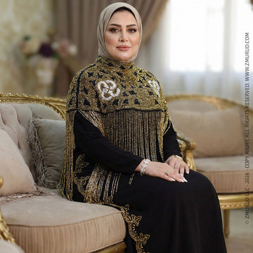 قفطان شيفون تطريز هاند ميد -Dscd404