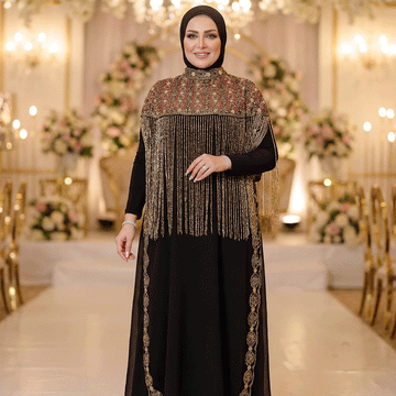 قفطان شيفون تطريز هاند ميد -Dscd408