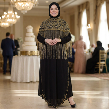 قفطان شيفون تطريز هاند ميد -Dscd410