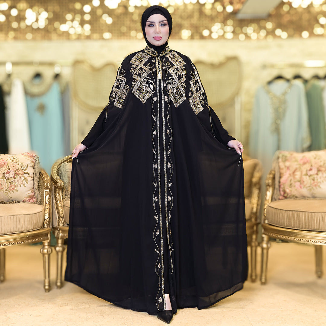 قفطان شيفون تطريز هاند ميد -dscd460