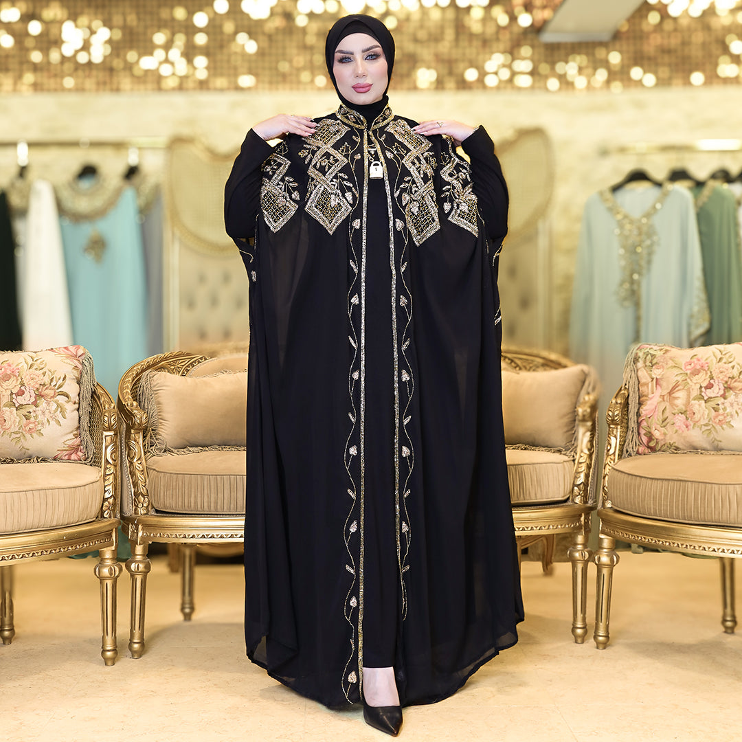 قفطان شيفون تطريز هاند ميد -dscd460