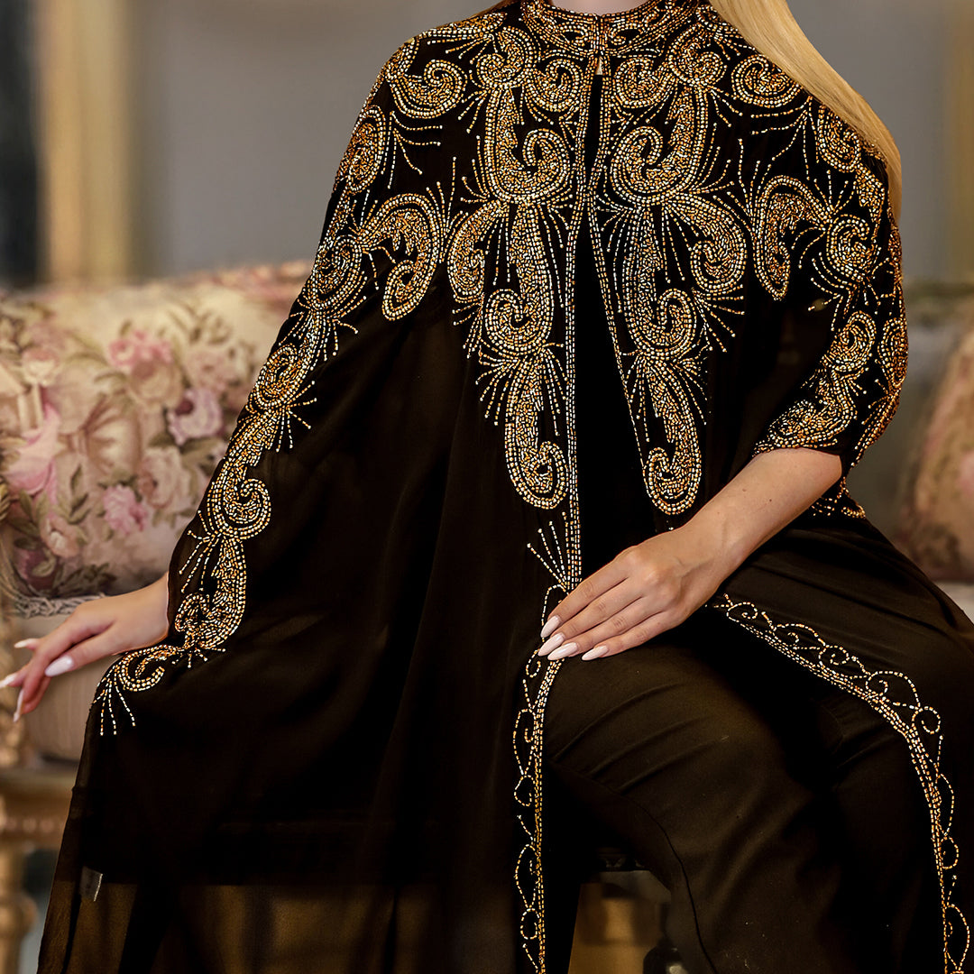 قفطان شيفون تطريز هاند ميد -Dscd510