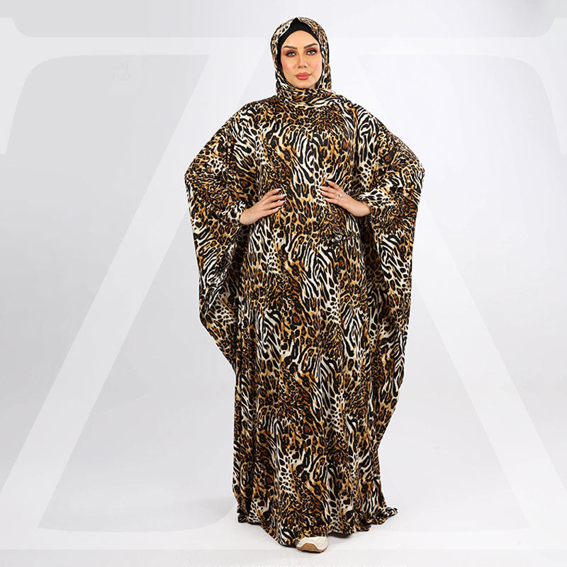 عباية جيرسيه زبدة ليكرا بطرحة-EZT103