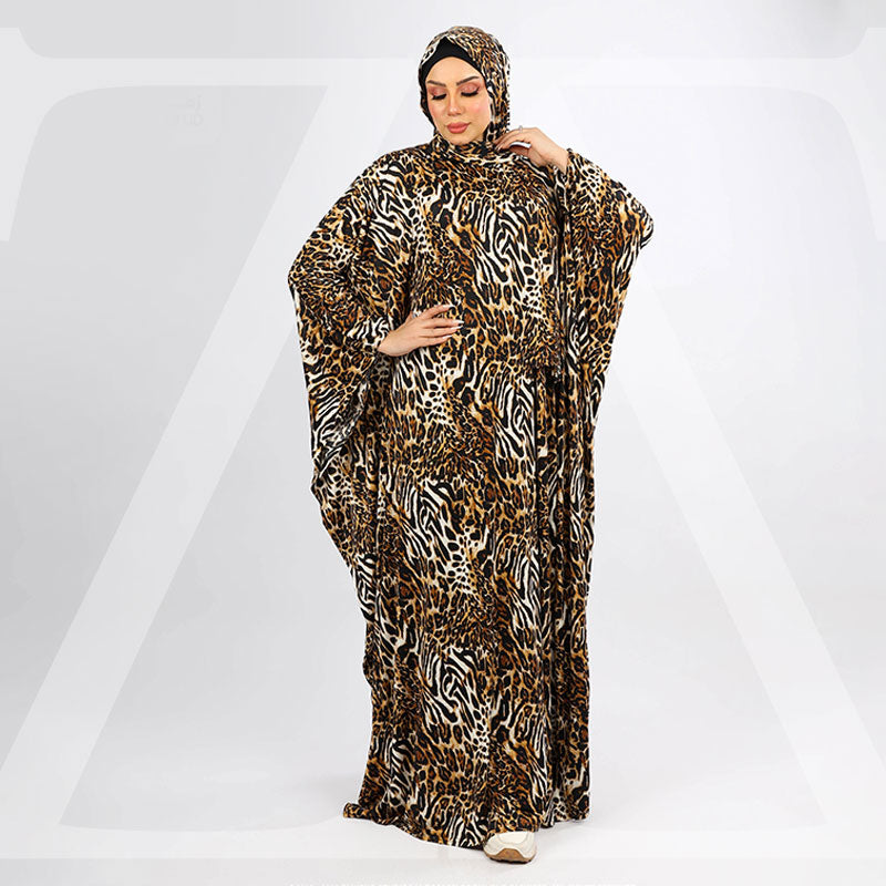عباية جيرسيه زبدة ليكرا بطرحة-EZT103