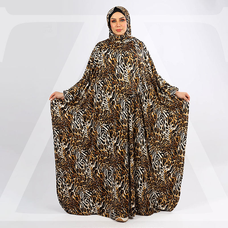 عباية جيرسيه زبدة ليكرا بطرحة-EZT103