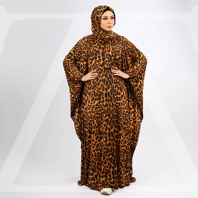 عباية جيرسيه زبدة ليكرا بطرحة-EZT105