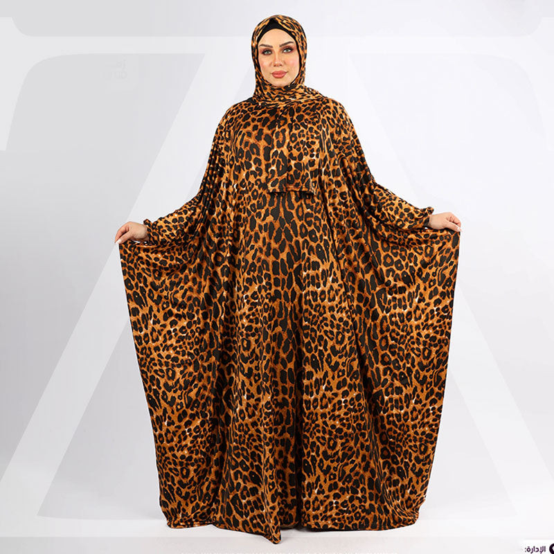 عباية جيرسيه زبدة ليكرا بطرحة-EZT105