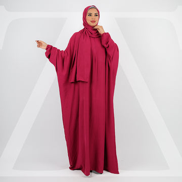 إسدال كريب فضفاض بطرحة - EZCYM301