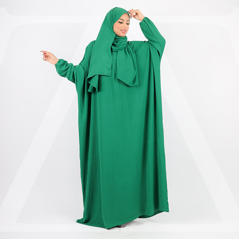 إسدال كريب فضفاض بطرحة - EZCYM303