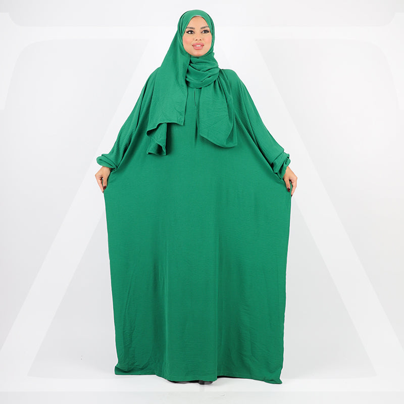 إسدال كريب فضفاض بطرحة - EZCYM303