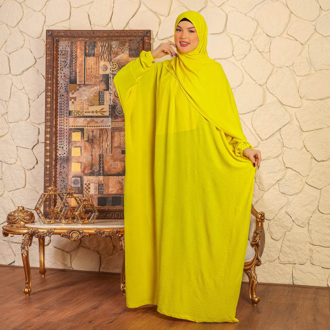 إسدال كريب فضفاض بطرحة - EZCYM305