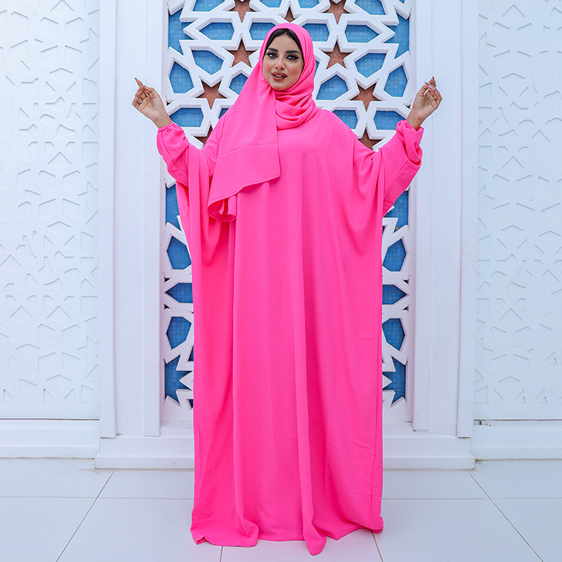 إسدال كريب فضفاض بطرحة - EZCYM307