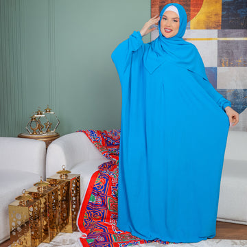 إسدال كريب فضفاض بطرحة - EZCYM309