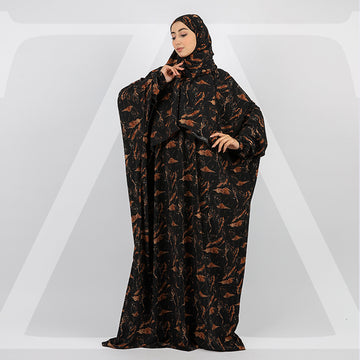 إسدال كريب رويال فضفاض بطرحة  -EZKRC502