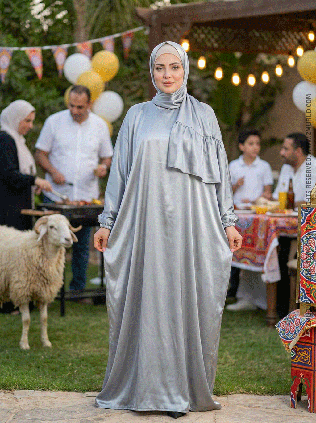 إسدال حرير ستان سادة-EZSTN203