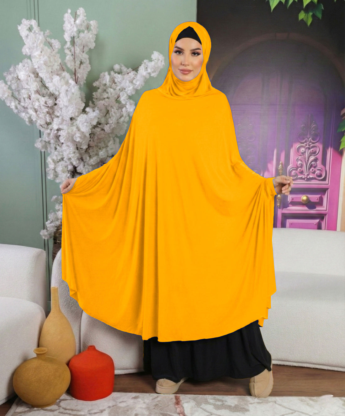 خمار سعودي سادة  - KHM1004