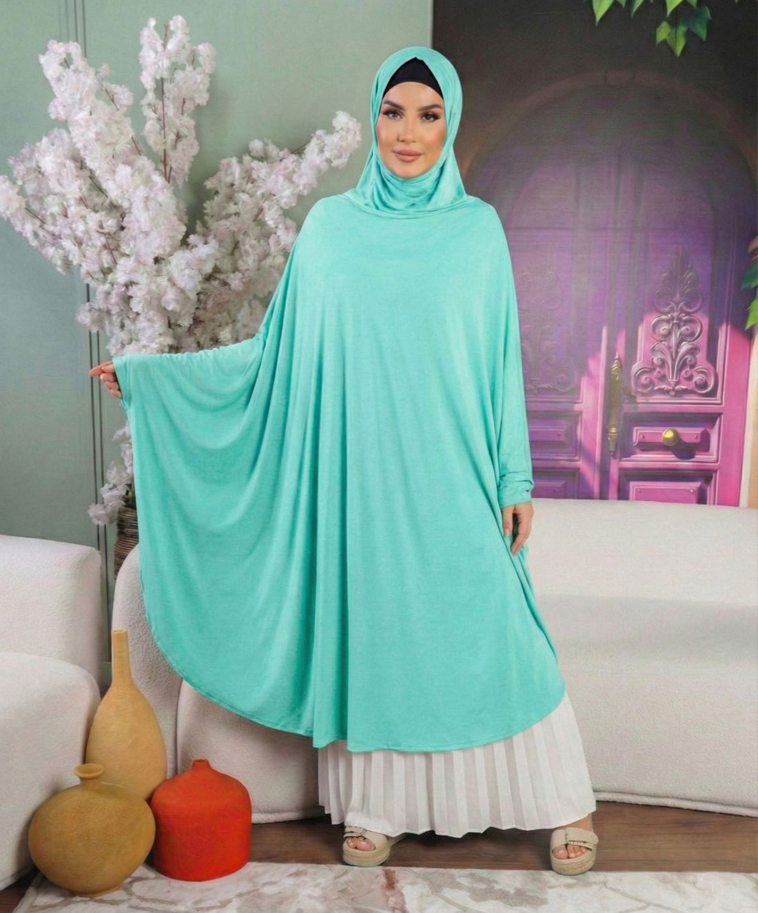 خمار سعودي سادة  - KHM1015