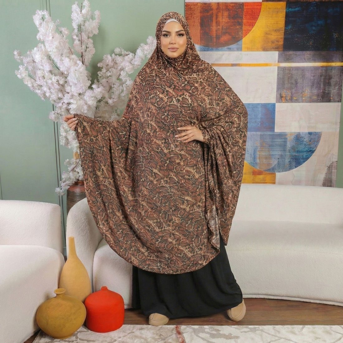 خمار سعودي مشجر - KHM1516