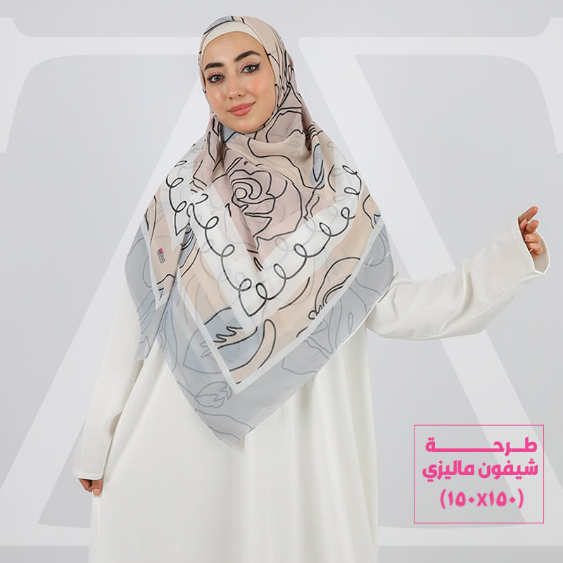 طرحة شيفون ماليزي - SC5014