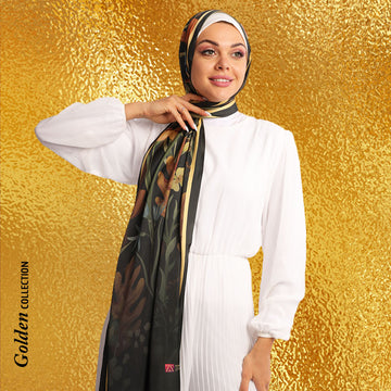(Golden Collection)طرحة حرير ستان  ديجيتال - SC7041