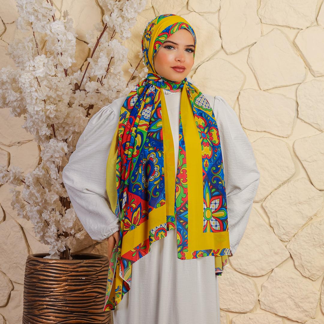 طرحة شيفون ديجيتال ٢متر *٧٠سم - SC8051
