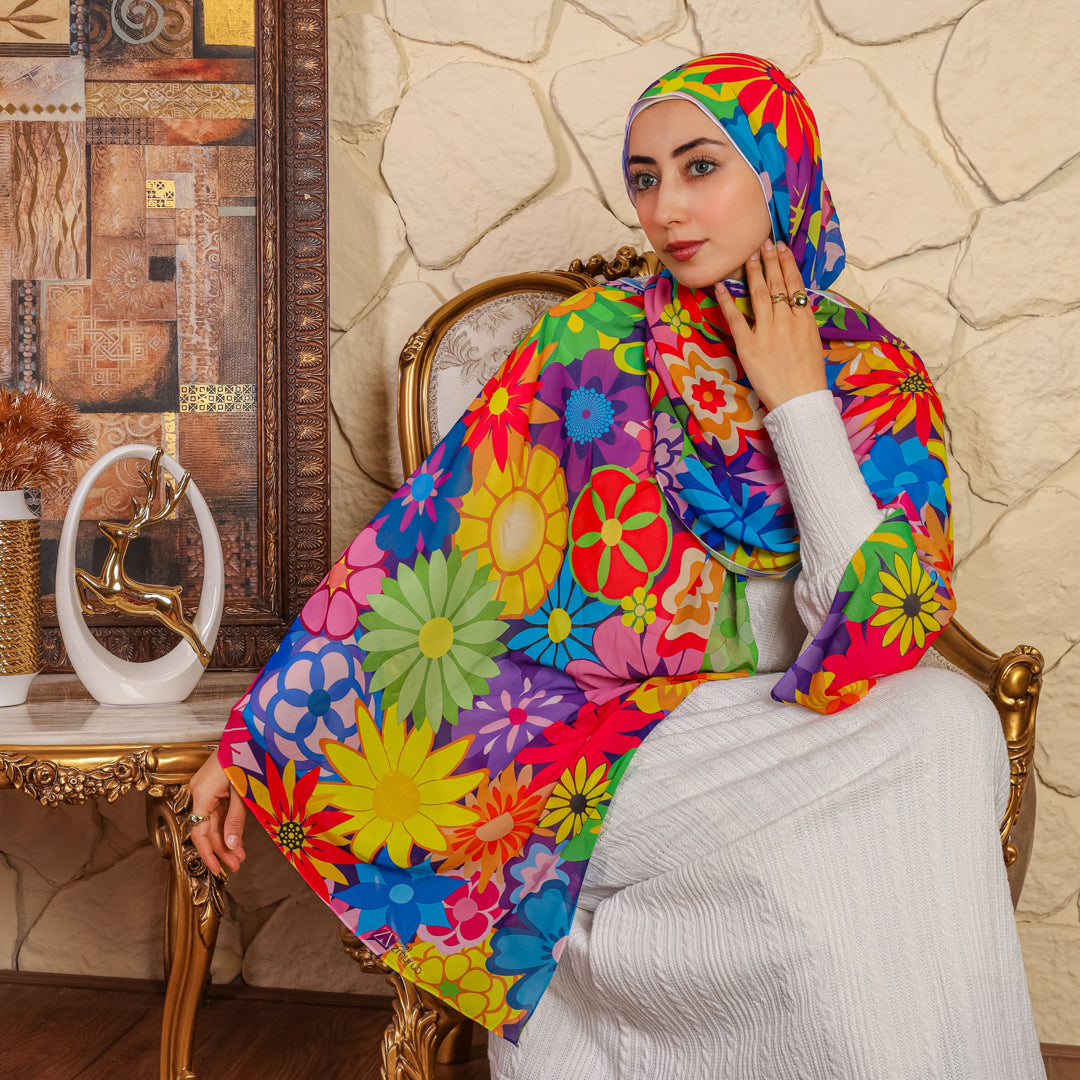طرحة شيفون ديجيتال ٢متر- SC8070