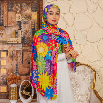 طرحة شيفون ديجيتال ٢متر- SC8070