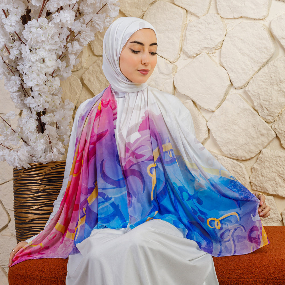 طرحة شيفون ديجيتال ٢متر *٧٠سم - SC8136