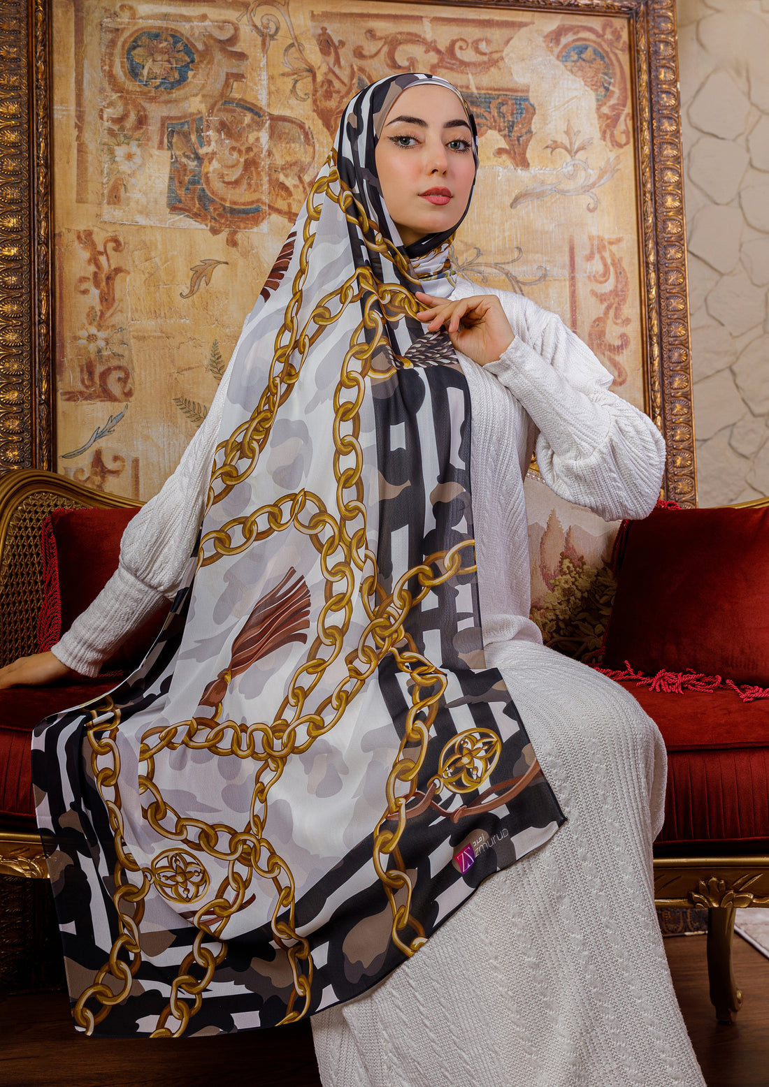 طرحة شيفون ديجيتال ٢متر *٧٠سم - SC8159