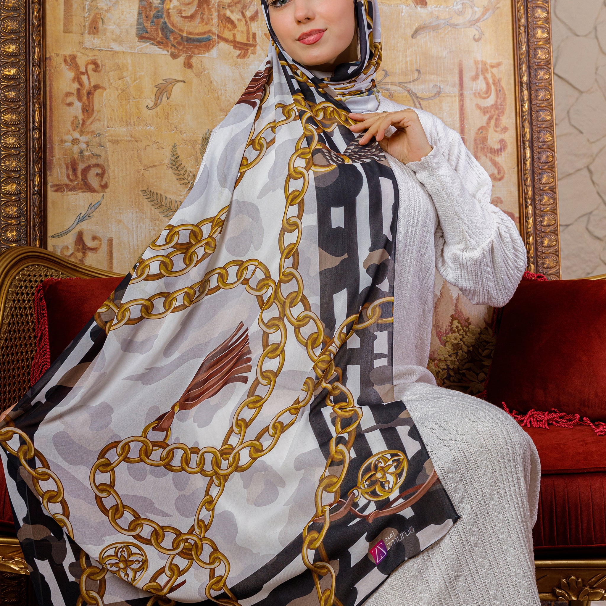 طرحة شيفون ديجيتال ٢متر *٧٠سم - SC8159