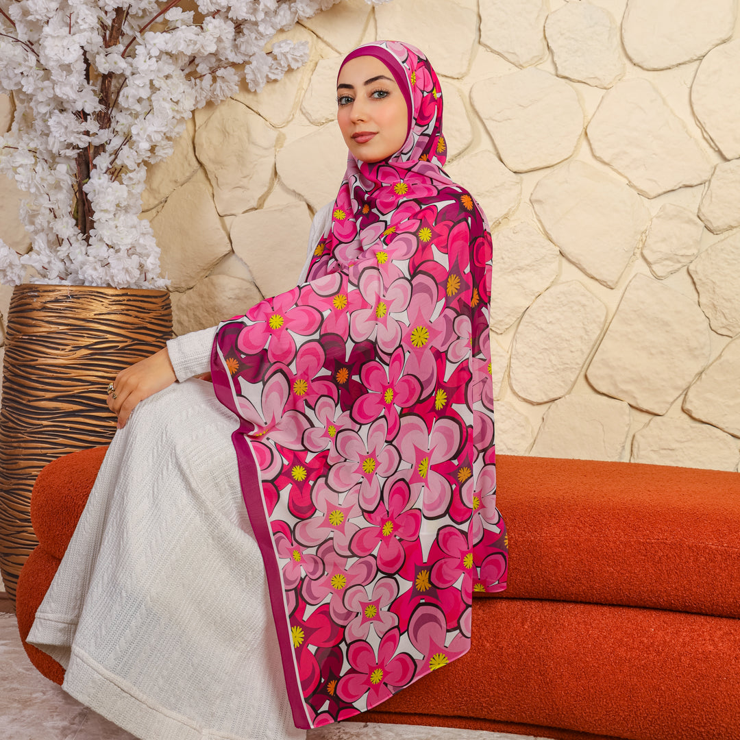 طرحة شيفون ديجيتال ٢متر *٧٠سم - SC8174
