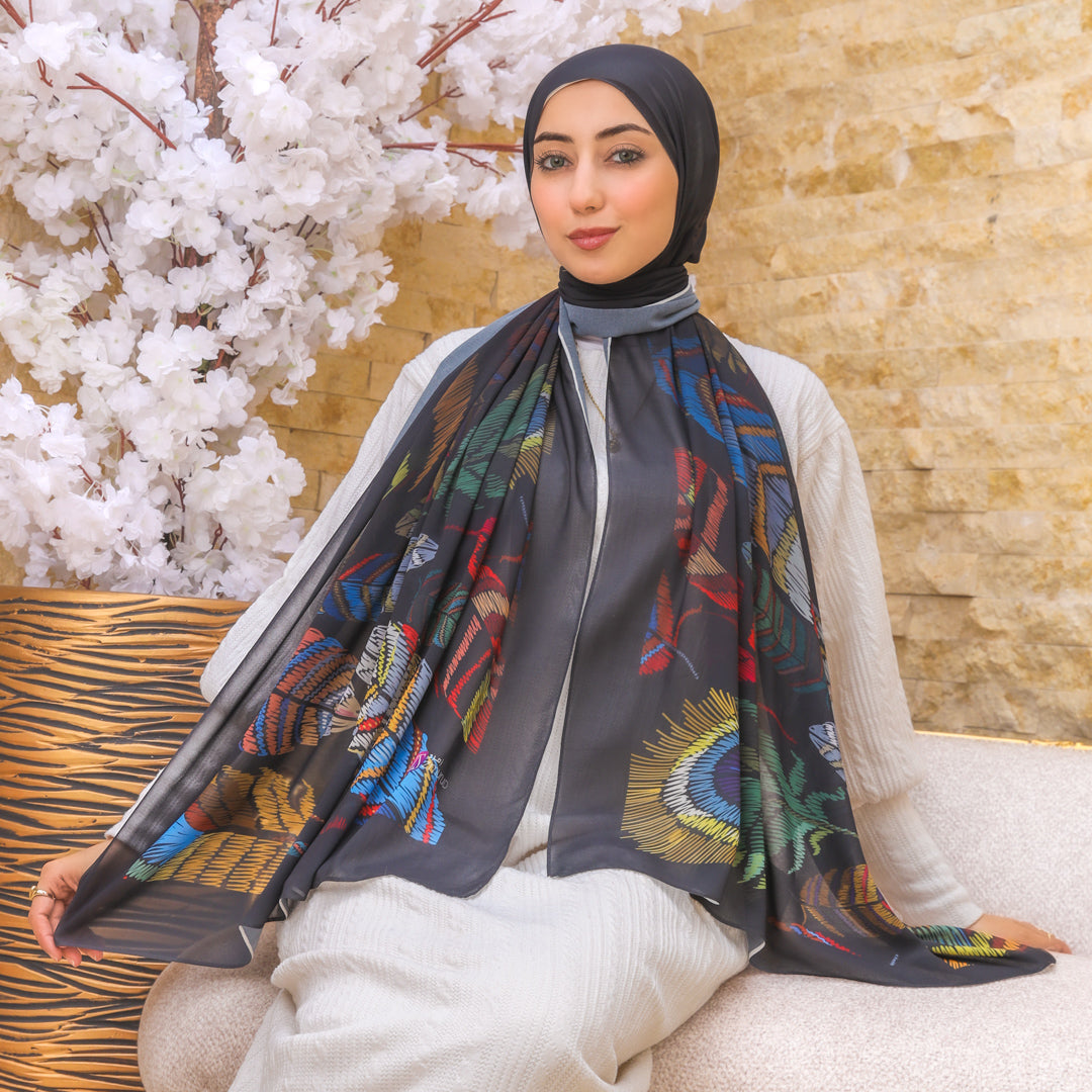 طرحة شيفون ديجيتال ٢متر *٧٠سم - SC8237
