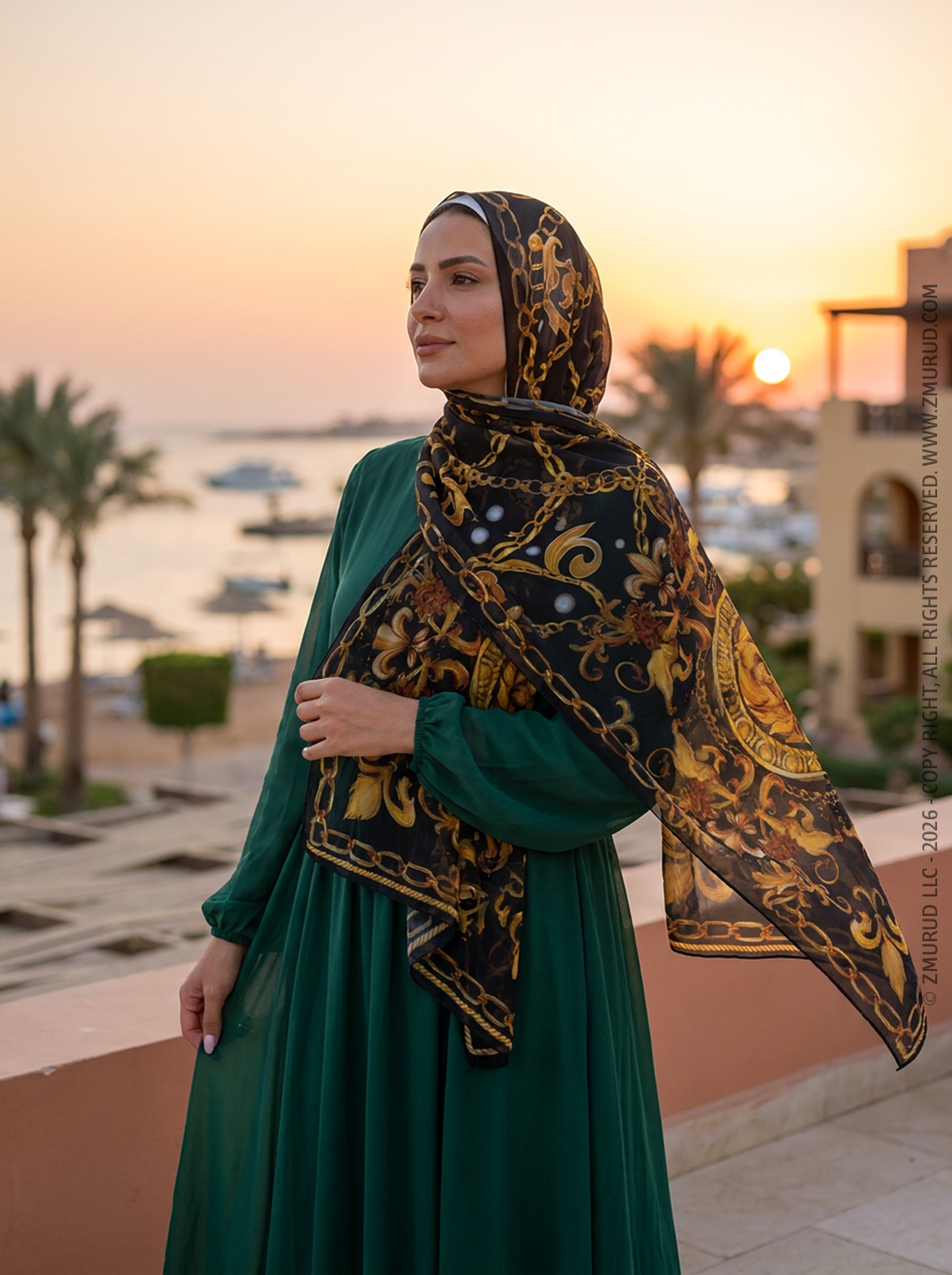 طرحة شيفون ديجيتال ٢متر *٧٠سم - SC8272