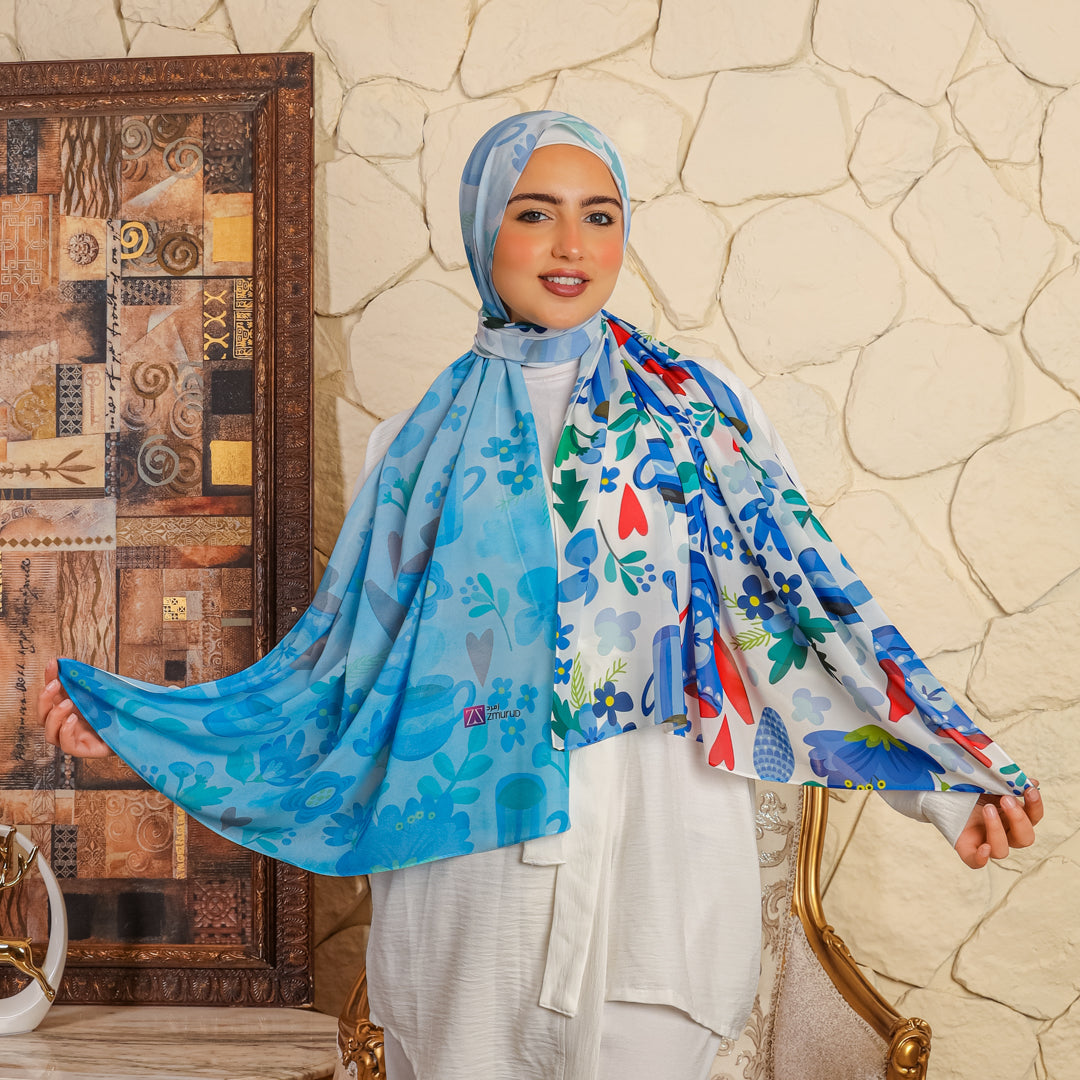 طرحة شيفون ديجيتال ٢متر *٧٠سم - SC8284