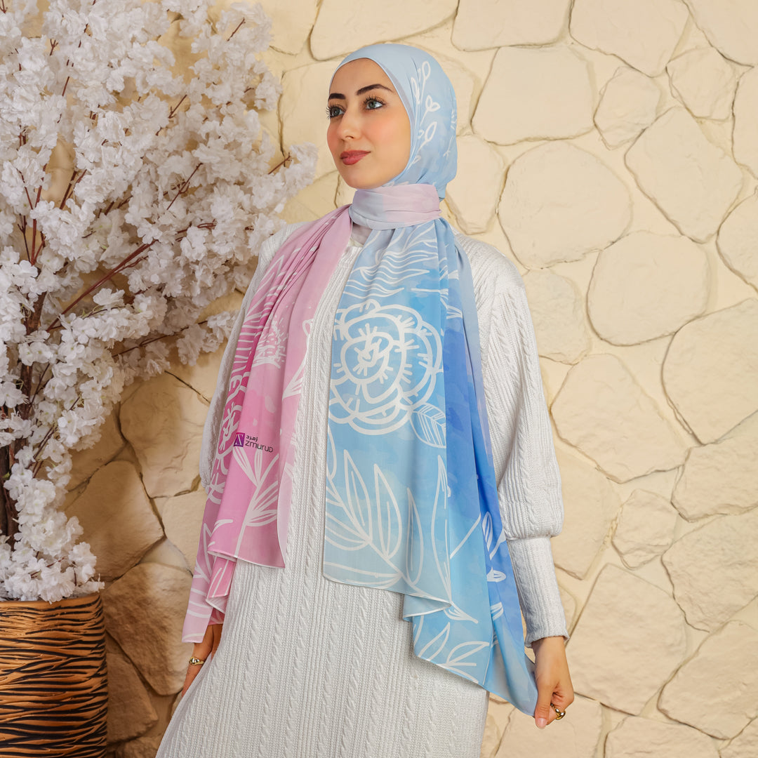طرحة شيفون ديجيتال ٢متر - SC8294