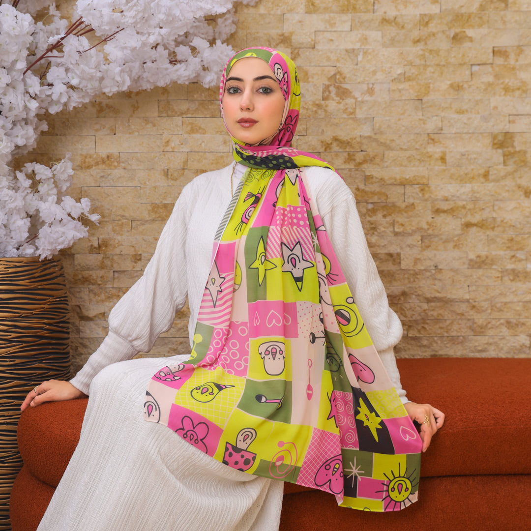 طرحة شيفون ديجيتال ٢متر - SC8301