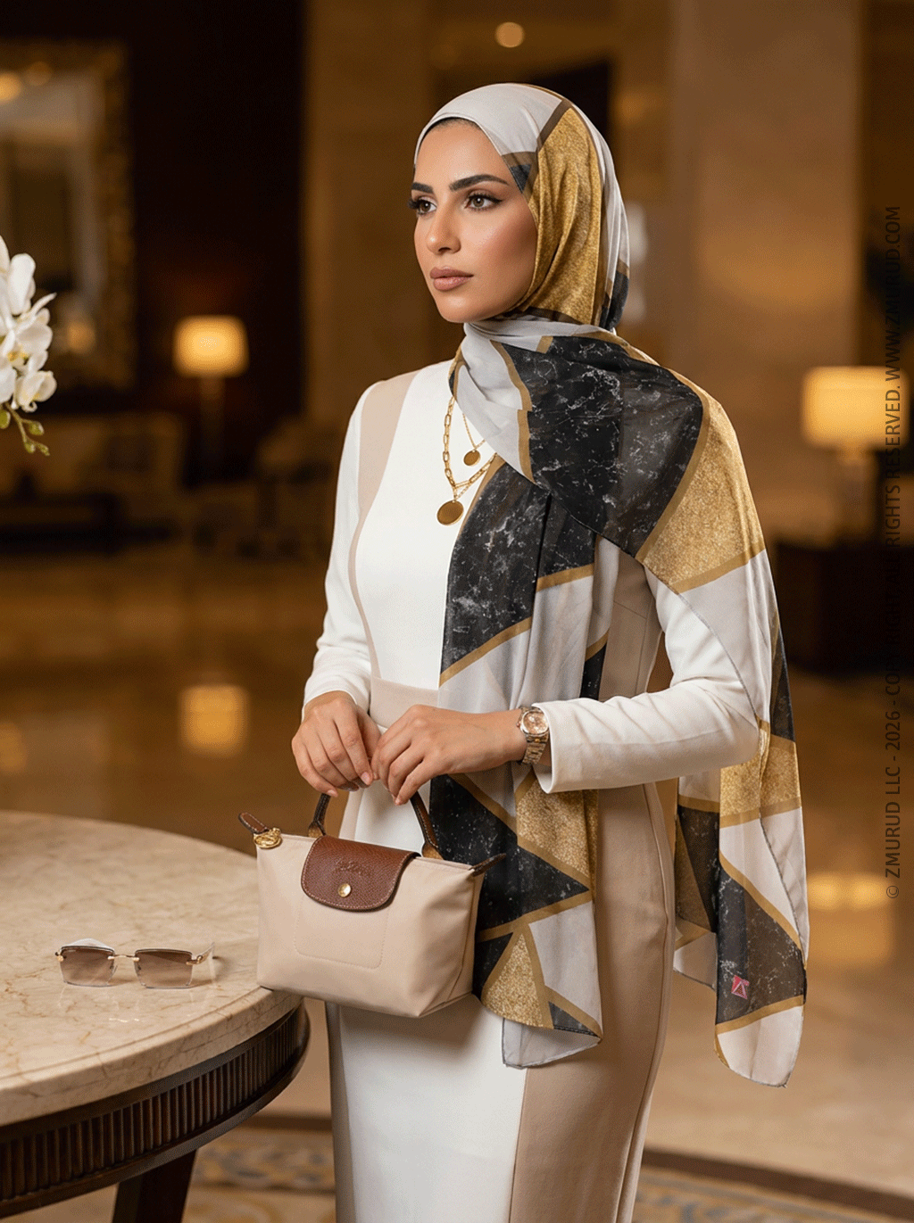 طرحة شيفون ديجيتال ٢متر *٧٠سم - SC8311